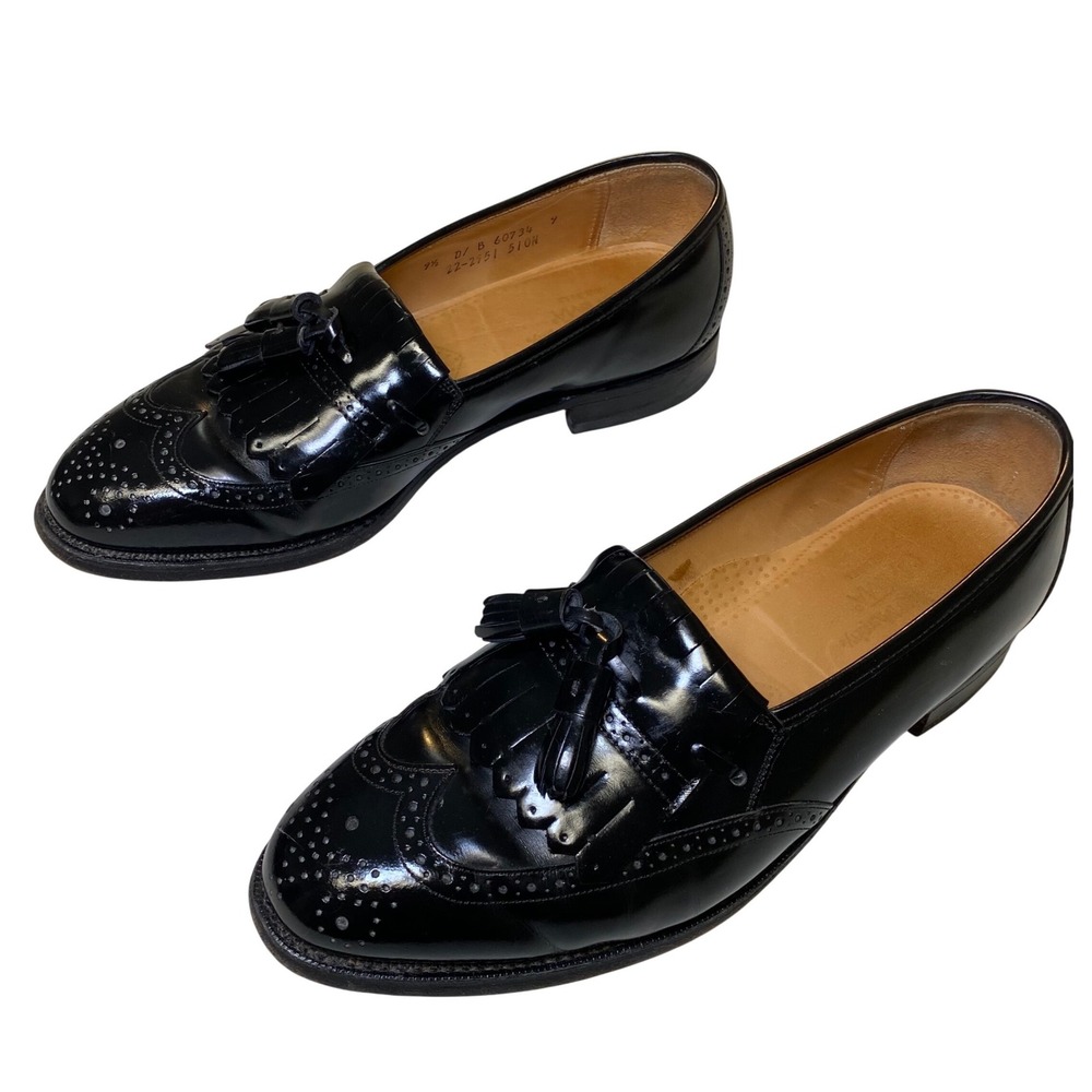 Johnston & Murphy Optima Black Kiltie‎ Tassel Loafers Wingtip Men's 9.5 D USA